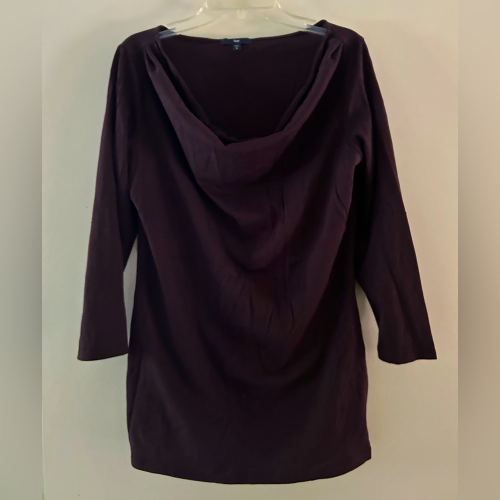 Gap Dark Purple Cowl Neck Top Size M
